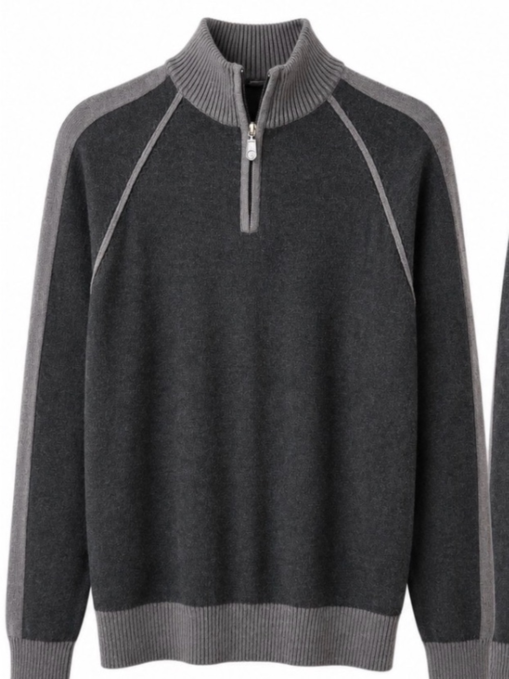 Elliott Men’s XL Merino Wool Blend Quarter-Zip Sweater Charcoal Grey